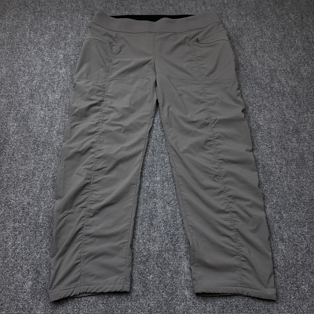 prAna Koen Pant Womens XXL Regular Gray Ruched Outdoor Hiking Stretch Drawstring